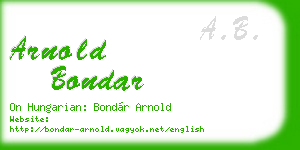 arnold bondar business card
